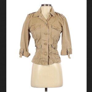 Lucky Brand Jacket  XS Utility Khaki Safari Pockets Button